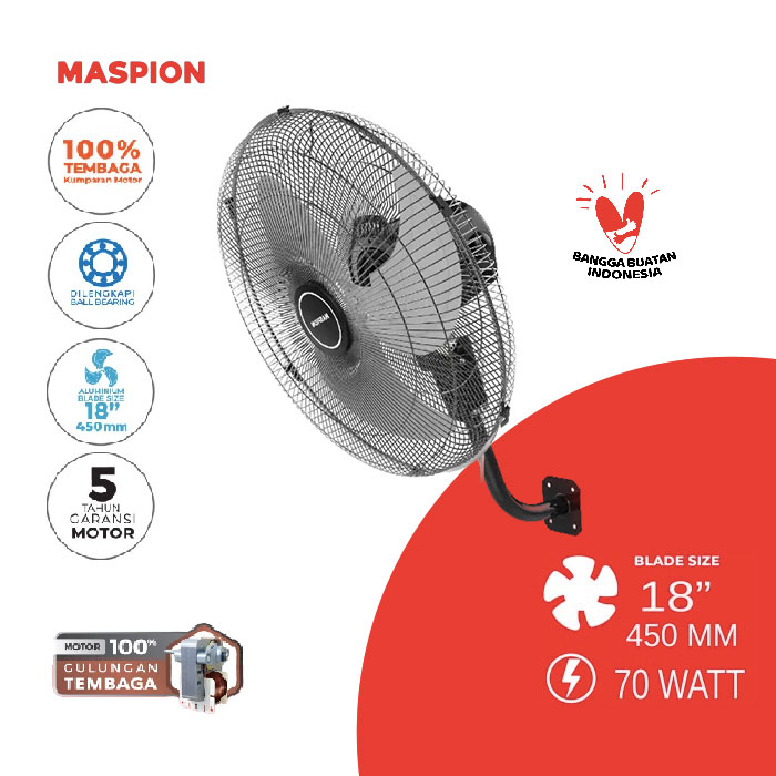 Maspion Power Fan 18 Inch - PW-455 W | PW455